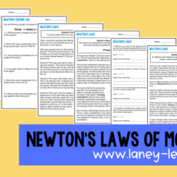 Newton's 3rd law of motion worksheet