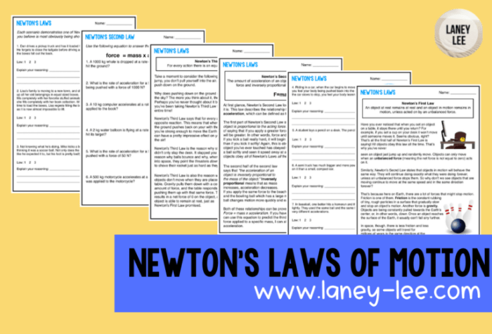 Newton's 3rd law of motion worksheet