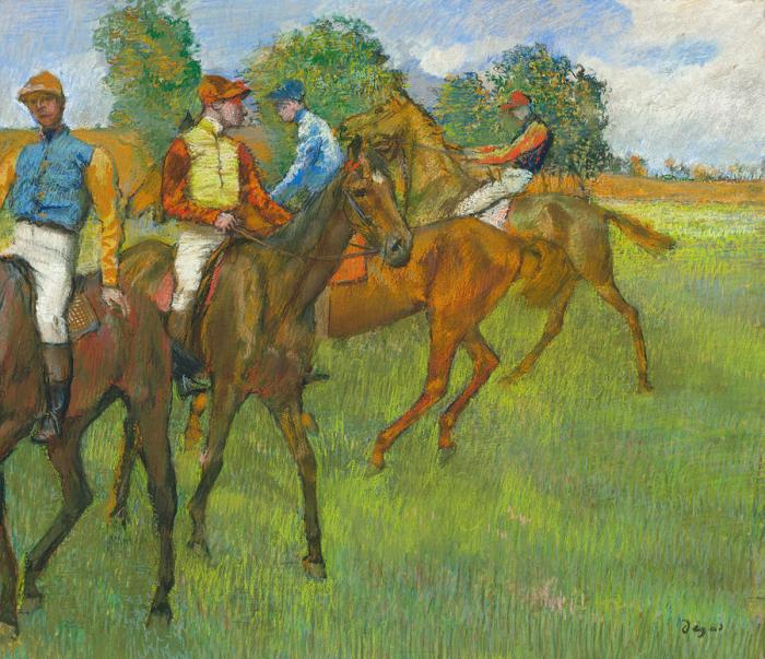 Edgar degas jockeys before the race