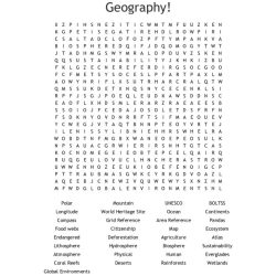 World geography word search answer key