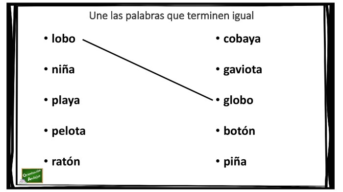 Palabras que terminan en ida